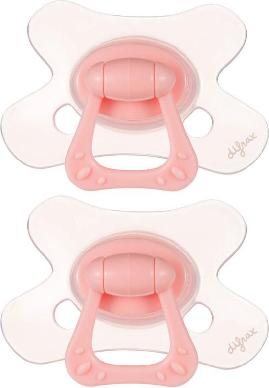 Difrax Natural Fopspeen 12+ Maanden - Roze - 2 Stuks, Siliconen Speen, Gemakkelijk te Accepteren