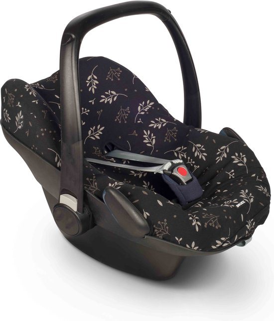 Dooky Seat Cover 0+ Autostoelhoes Romantic Leaves Black - Universele Autostoelhoes Maxi Cosi CabrioFix, Maxi Cosi hoes Pebble, Maxicosi hoes, Cybex en meer - Autostoelhoes Baby Universeel