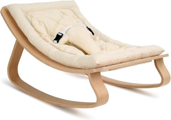 Wipstoeltje LEVO Beukenhout Organic White Charlie Crane