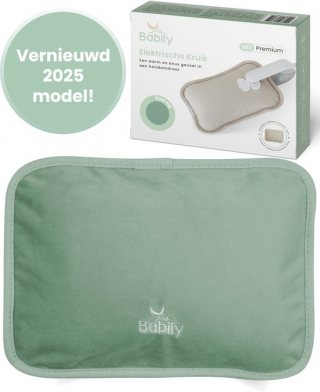 Babily Elektrische kruik met fluweelzachte hoes - Oplaadbare warmwaterkruik - Baby kruik - Warmtekruik - Ideaal bij menstruatieklachten, endometriose en meer!