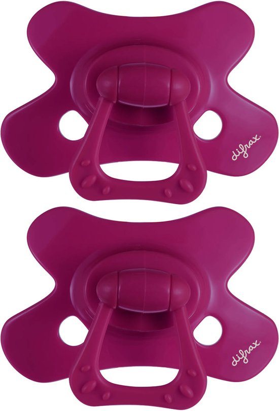 Difrax Natural Fopspeen - 12 tot 18 Maanden - Paarse - 2 Stuks
