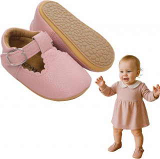 Joya Kids® Baby Schoentjes Roze Meisje | Roze Kinderschoenen met Rubberen Zool | Zomer en Winter Schoentjes Meisjes | Eerste Stapjes | Anti-Slip Zool | Imitatieleer | Voor Baby's van 6 tot 18 maanden | Maat 11 | 6-9 Maanden Oud