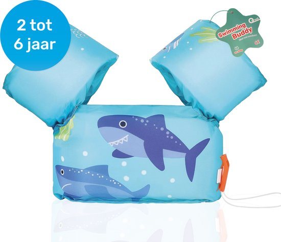 Qwali Puddle Jumper Haai - Zwemvest - Voor kinderen van 0-2 tot 3-6 jaar - Zwemvest Kind - Haai - Zwembandjes 15-30 kg - Drijfvest - Zwemvleugels - Zwemkurk - Zwemgordel