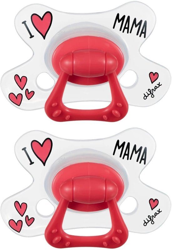 Difrax - Natural Fopspeen - 6+ Maanden - I Love Mama Speen - 2 st.