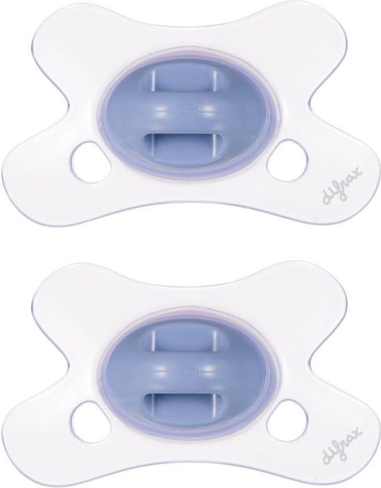 Difrax Natural Fopspeen - 0 tot 6 Maanden - Paars - 2 Stuks