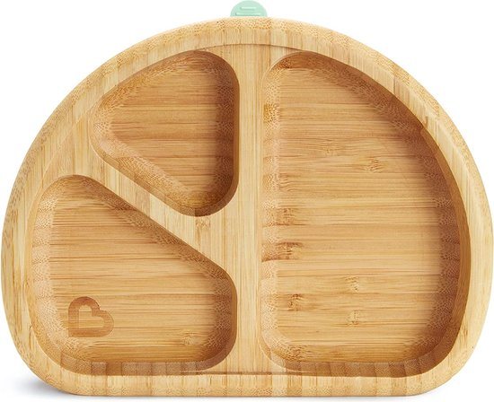 Munchkin Kinderservies - Bamboe Bordje met Vakken voor Baby's - Anti-Slip - Kinderbord - Vaatwasserbestendig - Vanaf 6 maanden