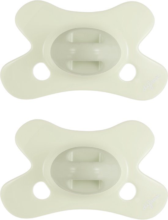 Difrax Natural Fopspeen - 0 tot 6 Maanden - Lichtergroen - 2 Stuks