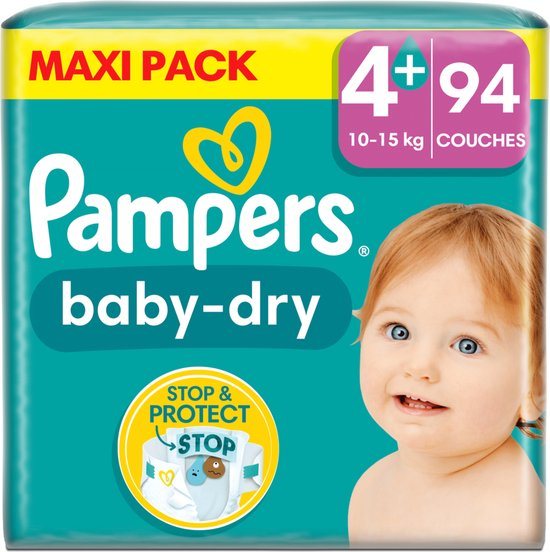 Pampers - Baby Dry - Maat 4+ - Mega Pack - 94 stuks - 10/15 KG