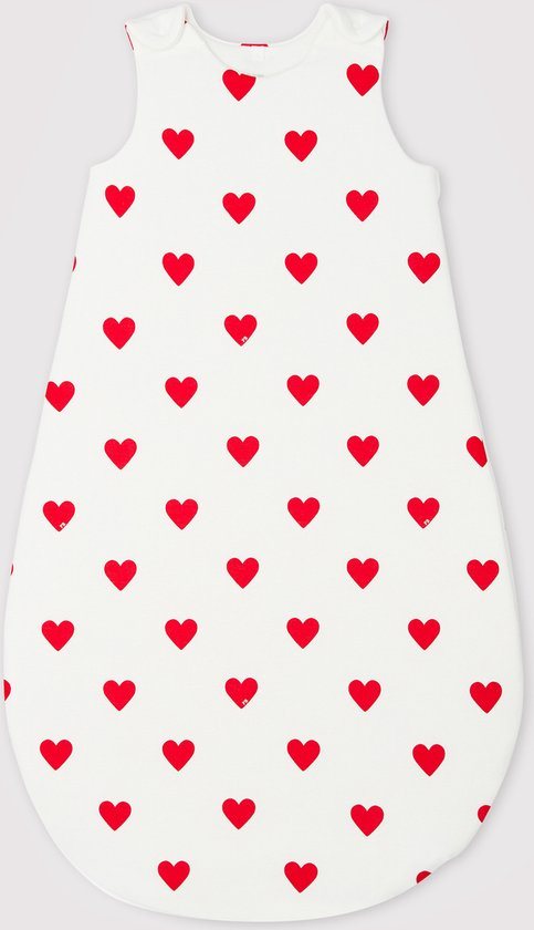 Petit Bateau KATOENEN BABYTRAPPELZAKJE MET HARTJESPRINT TOG 2 Meisjes Babyslaapzak - Rood - Maat 68