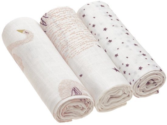Lässig Hydrofiele luier swaddle doek 3 stuks Little Water Swan 80 x 80 cm