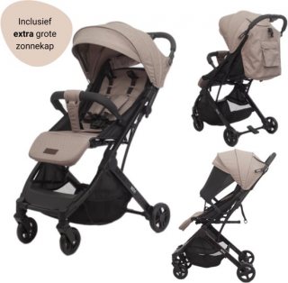 Novi Baby® Travel Go Premium Solid Hazel Buggy - Geschikt vanaf circa. 6 maanden tot 22 kg - verstelbare rugleuning - Verstelbare voetensteun - Zitting ombouwbaar naar zomerzitje