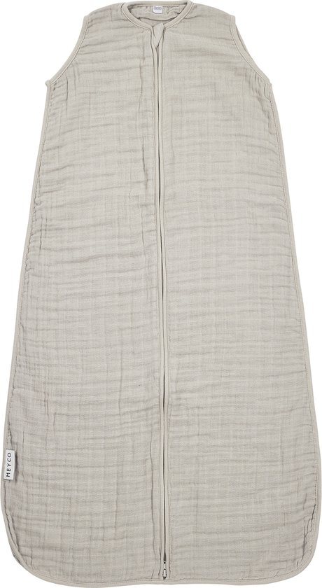 Meyco Baby Uni baby zomerslaapzak - pre-washed hydrofiel - greige - 90cm - 0.5 TOG