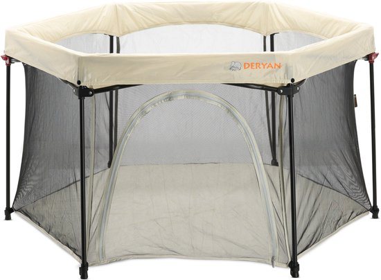 Deryan Draagbare Kinderbox - Cream - Vaste matrasbodem - Reisbox - campingbedje