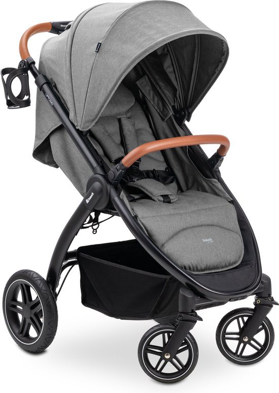 Hauck Uptown - Buggy - Geschikt voor stad en bos - Voor korte en lange benen - Black Melange Grey