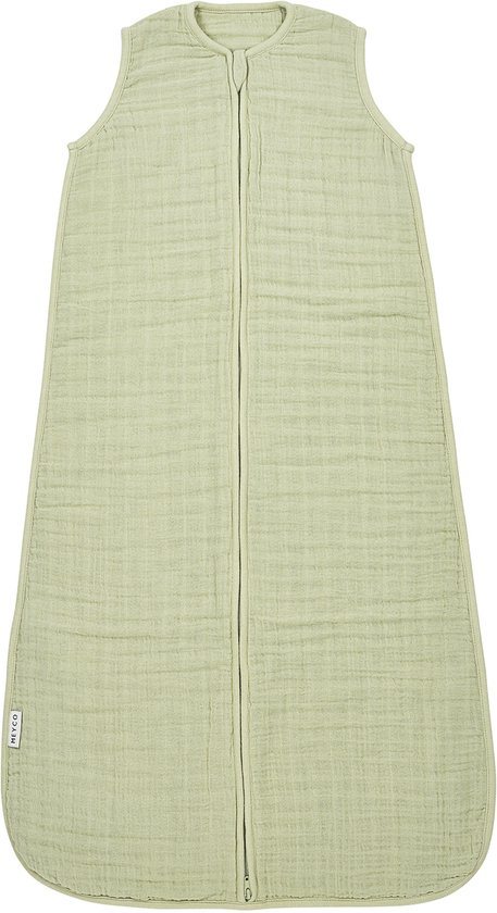 Meyco Baby Uni baby zomerslaapzak - pre-washed hydrofiel - soft olive - 90cm - 0.5 TOG