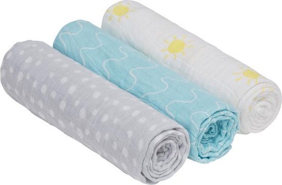 Lässig Hydrofiele luier swaddle doek Summer Dream boys 3 stuks 85x85 cm