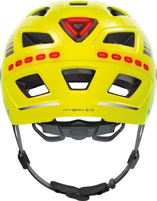 Abus Hyban 2.0 Led Signal - Fietshelm Signal Yellow M (52 - 58 cm)