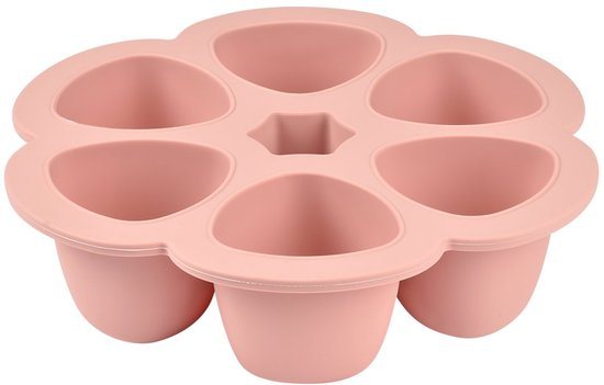 Béaba Siliconen Bewaarschalen - 6 Porties x 90ml - Babyvoeding Bewaren & Invriezen - Hitte- en Koudebestendig - Roze