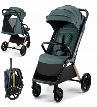 Kinderkraft LOOM Buggy – Lichtgewicht & Compact – Automatisch Inklapbaar – Verstelbare Rugleuning – Groen