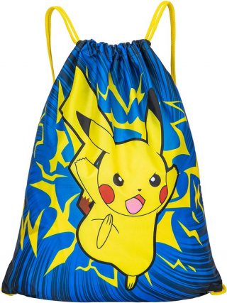 Pokémon Rugzak Jongens – Pikachu Gymtas met Trekkoord – 44 x 37 cm – Blauw Geel – Sporttas Kinderen
