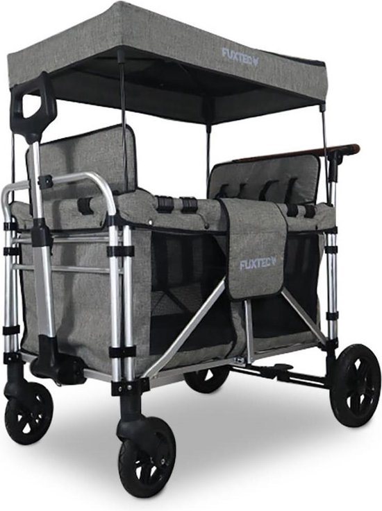 FUXTEC CTXL900 Family Cruiser Bolderkar Premium Grey – Opvouwbare Tuintrolley met 4 Zitplaatsen, Afneembare Banken & Draagvermogen 75 kg