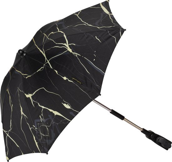 Bellasol - Parasol kinderwagen/buggy universeel - Speciale UV-werende coating - Black Marble Gold - 1 jaar garantie