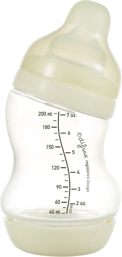 Difrax Wide S-babyfles - 200 ml - Wit - 1 Stuk