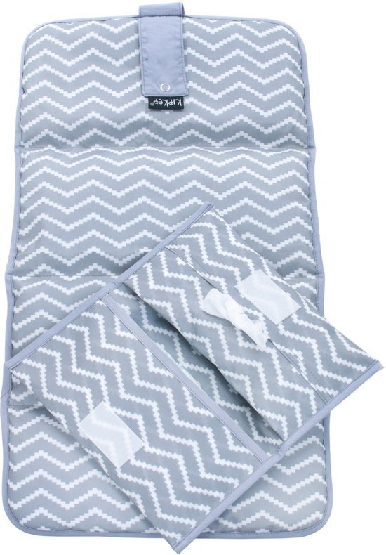 KipKep Napper Combi-set - Wasbare verschoonset baby: verschoonmatje en Luier-etui - Silver Grey, grijs - rPET
