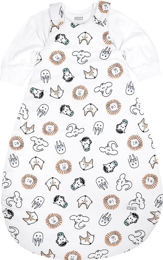 Meyco Baby Animal baby slaapzak rond tweedelig - multicolour - 50/56 - 2.5 TOG