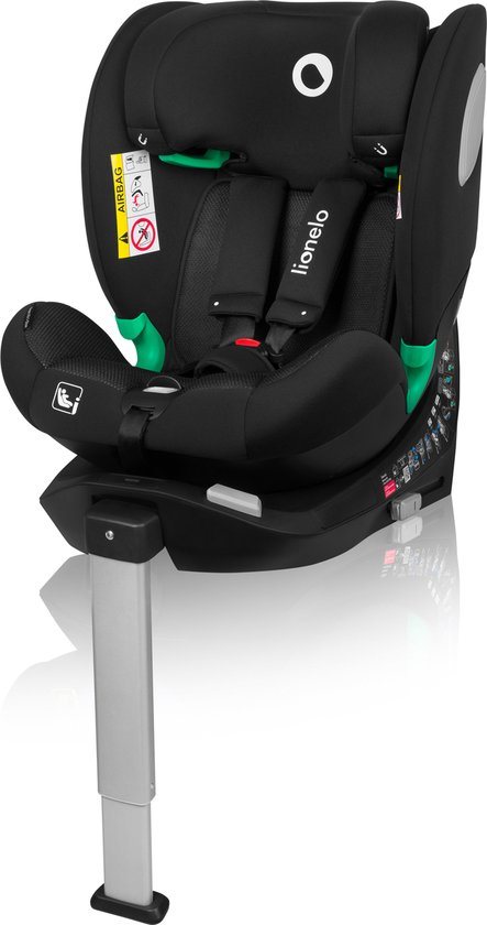 Lionelo Braam Air - i-Size Autostoeltje 4in1 - 40-150cm - 0-36kg - 360° Draaibaar autostoel - RWF tot 105cm (18kg) - DriSeat Luchtcirculatie - ISOFIX + steunpoot - Groep 0-1-2-3 - SideProtect Zijbescherming - afstelbare hoofdsteun - 14 verstelniveaus