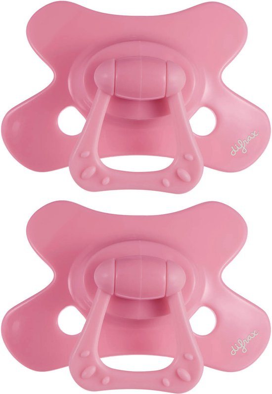 Difrax Natural Fopspeen - 12 tot 18 Maanden - Roze - 2 Stuks