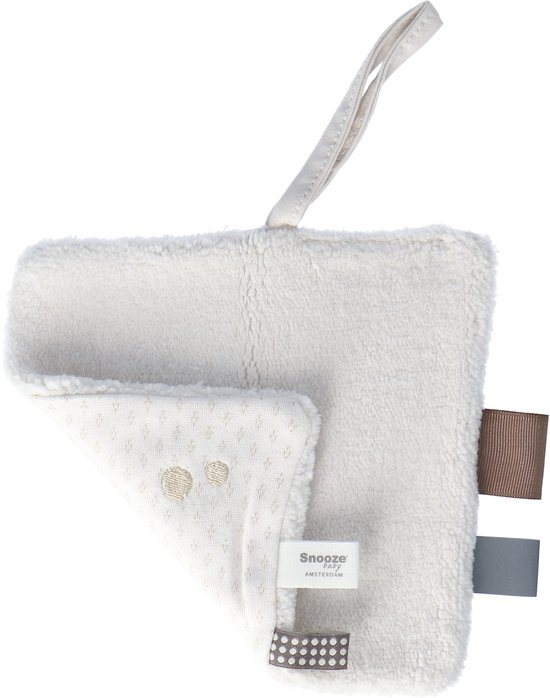 Baby Speendoekje 15 x 15cm - Knuffeldoekje 100% biologisch katoen - Comfortdoekje Stone Beige - Beige - Snoozebaby
