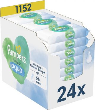 Pampers Harmonie Aqua Babydoekjes 24 Verpakkingen = 1152 Babydoekjes