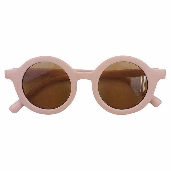 NIEUW - Kinderzonnebril - model 2023 - rond model - UV400 protectie - Pink - Roze - Bruine lens - 2 tot 6 jaar - Kinderen - Baby en Peuter - sunglasses - nieuwste kleuren 2023