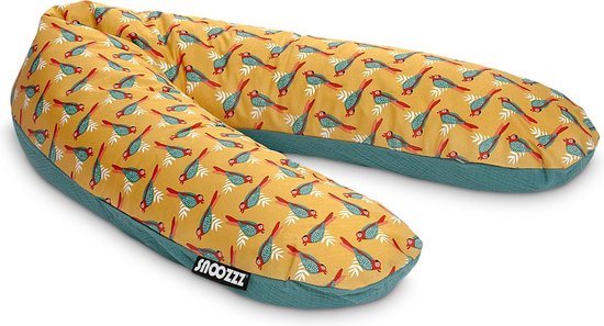 Snoozzz Voedingskussen Premium Kwaliteit - 185 cm – Microparel Vulling – Luxe Draagtas – Wasbare Hoes - Liki