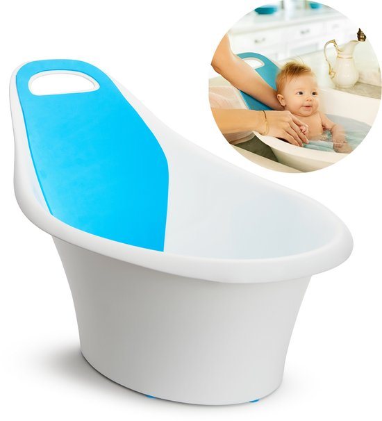 Munchkin Sit & Soak Babybadje 0-12 maanden | Zitbadje met Antislip | Compact Babybadje | Met Afvoerstop en Zachte Rugsteun