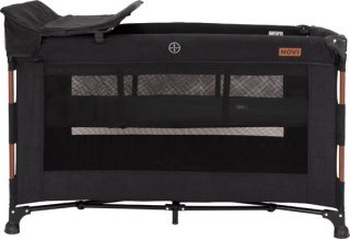 Novi Baby Nora Luxe Campingbed - Walnut/Brilliant Black - reisbedje -Inclusief bodemverhoger - Inclusief verschoonblad - Inclusief transporttas