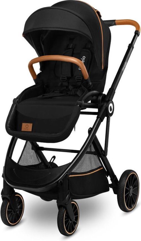 Lionelo Amber 2in1 - Kinderwagen 2 in 1 - Reiswieg + Buggy - Vanaf geboorte tot 22 kg (0-4 jaar) - Luchtbanden - Volledige Vering - Comfortabel Ligmatras - Snel Inklapbaar - Luiertas - Klamboe - Regenhoes - Verschoonmatje Wandelwagen - Baby Peuter
