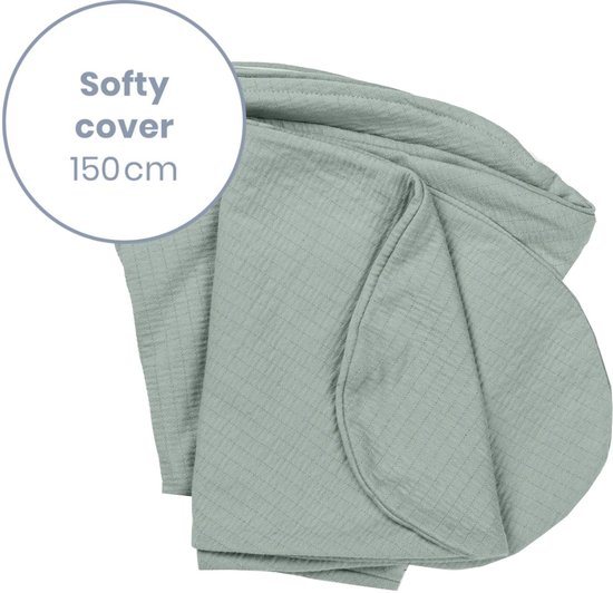 Doomoo Softy Hoes – Vervanghoes voor Voedingskussen Softy – Biologisch katoen – 150 cm – Tetra Jersey Green