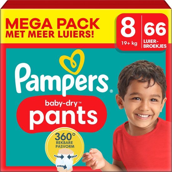 Pampers - Baby Dry Pants - Maat 8 - Mega Pack - 66 stuks - 19+ KG