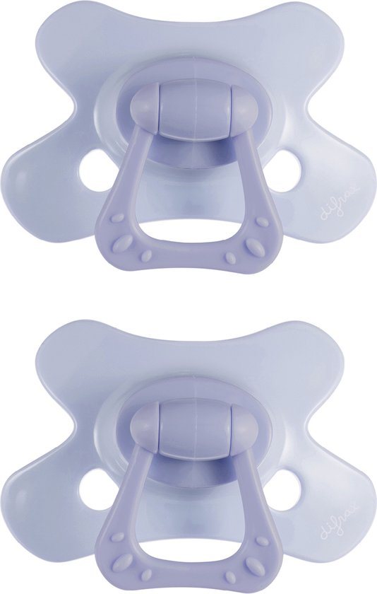 Difrax Natural Fopspeen - 6 tot 12 Maanden - Lila - 2 Stuks