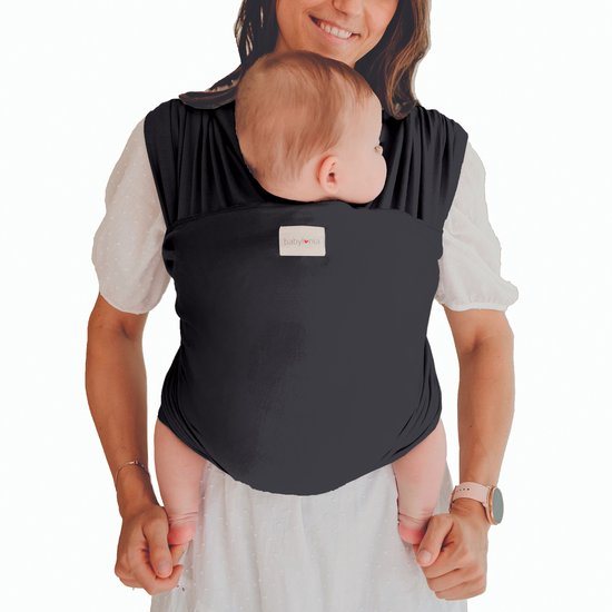 Babylonia Tricot Slen Organic Draagdoek Baby - 500 cm - Deep Grey