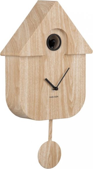 Karlsson Koekoeksklok Modern Cuckoo - Naturel - 8.5x21.5x41cm - Wandklok Modern
