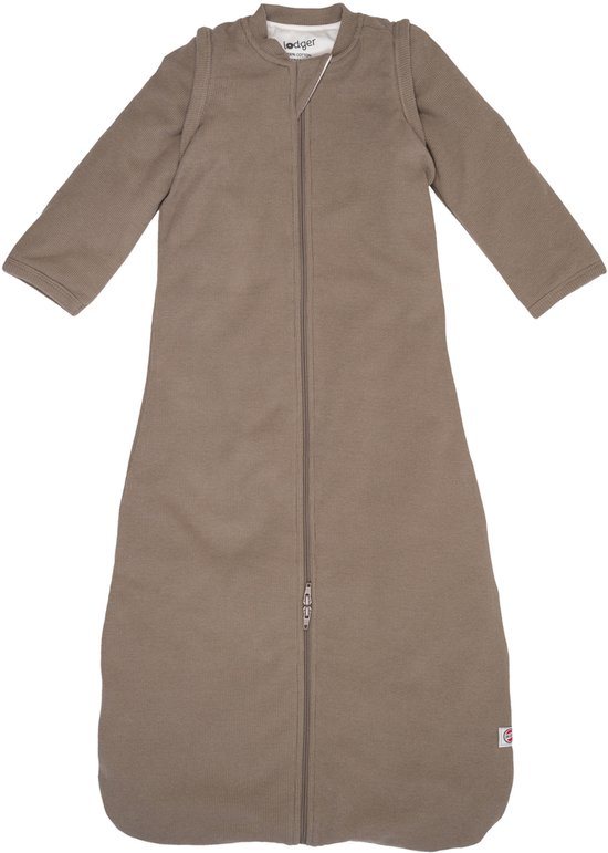 Lodger Hopper - Baby Slaapzak Winter met afritsbare mouwen - 80cm - 3.3 TOG - Autostoel - Bruin - Winterslaapzak