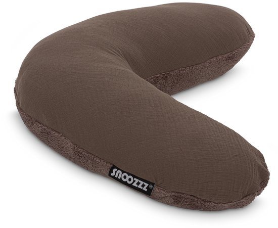 Snoozzz Voedingskussen Small met afneembare hoes - Fiber vulling - 120 cm - Teddy Espresso