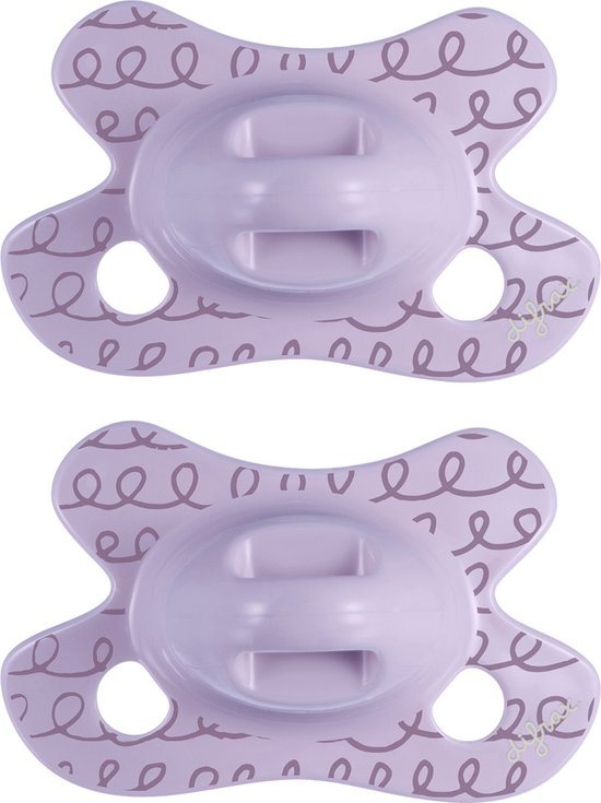 Difrax Natural Fopspeen - Newborn - Paars - 2 Stuks