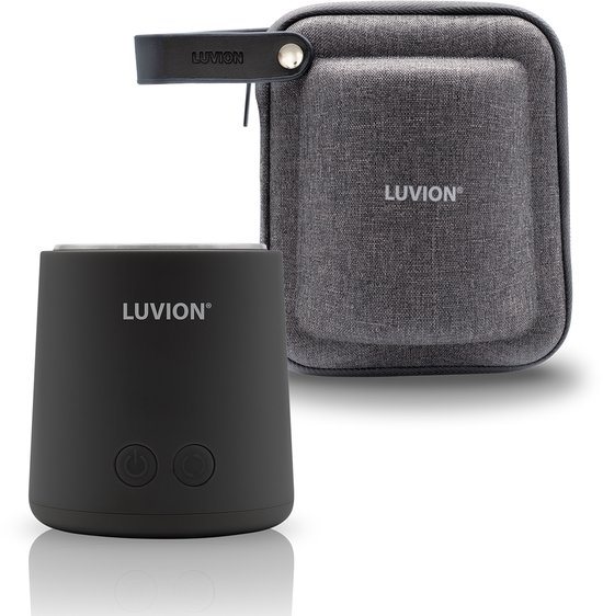 LUVION® Draagbare Flessenwarmer Ultra Pro + Protection Case - Zwart - Met roerfunctie voor gelijkmatig opwarmen van borstvoeding en mixen van kunstvoeding - Geschikt voor nagenoeg alle merken babyflesjes - Onderweg draadloos je baby fles verwarmen