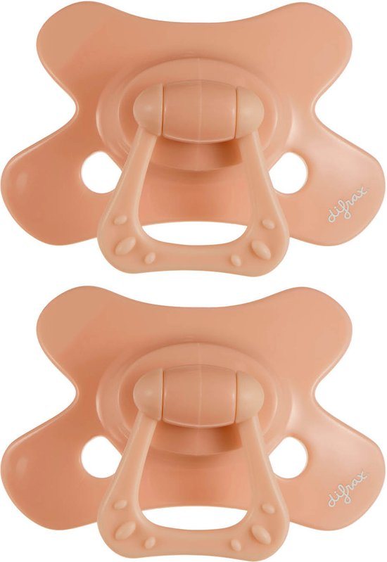 Difrax Natural Fopspeen - 6 tot 12 Maanden - Oranje - 2 Stuks