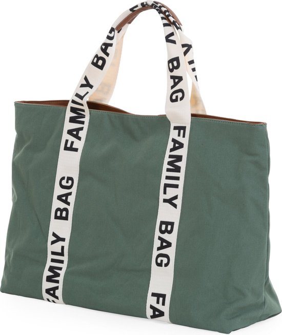 Childhome Family Bag - Verzorgingstas - Signature Collection - Canvas - Groen - Ruim & Waterafstotend