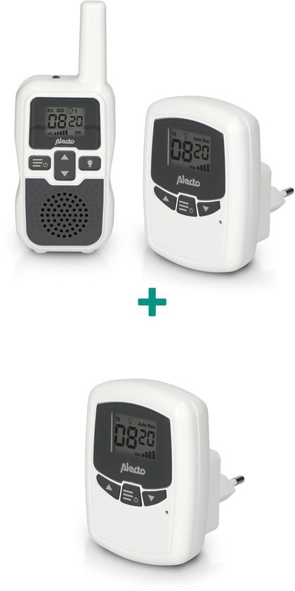 Alecto Babyfoon Bundel - Audio Babyfoon met 2 Babyunits - Groot bereik tot 3km - Ideaal voor op vakantie - DBX-80 + DBX-80BU